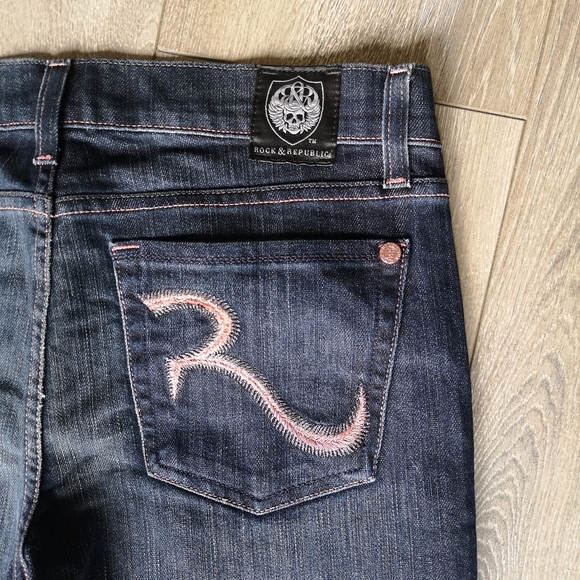 Rock & Republic Flare Rose Gold Jeans Mid Rise 30 - Picture 7 of 11